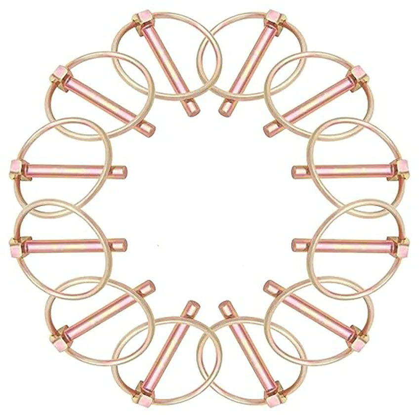 Heavy Equipment Bucket - 12-Piece Heavy-Duty Pin Belt Ring, Round